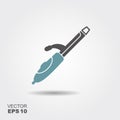 Curling iron Icon in flat style isolated on grey background. Royalty Free Stock Photo