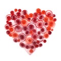 Curling paper red heart Royalty Free Stock Photo