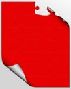 Curling red puzzle sheet Royalty Free Stock Photo