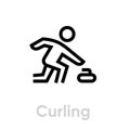 Curling sport icons