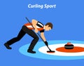 Curling Sport Vector Illustration
