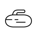 Curling Stone icon. Linear logo of winter Olympic game. Second name granite rock. Black simple illustration. Contour isolated