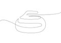 Curling stone, marble one line art. Continuous line drawing of sport, winter, match, sports, activity, rink, game, rock Royalty Free Stock Photo