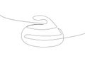 Curling stone one line art. Continuous line drawing of sport, winter, match, player, sports, activity, rink, game, rock Royalty Free Stock Photo