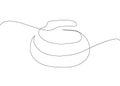 Curling stone one line art. Continuous line drawing of sport, winter, match, sports, activity, rink, game, rock, broom Royalty Free Stock Photo