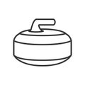 Curling Stone Outline Flat Icon on White