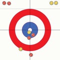Curling stones on ice, vector