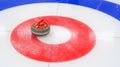 Curling granite stone on ice rink. Winter team olympic sport Royalty Free Stock Photo