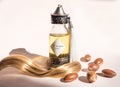 Curll hair of golden hair and decorative bottle with iron embossed in traditional Moroccan style with precious Moroccan