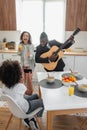 curly african american girl taking photo Royalty Free Stock Photo