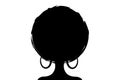 curly afro hair, portrait African Woman concept, black logo icon, dark skin female face with curly hair afro, ethnic hair style Royalty Free Stock Photo