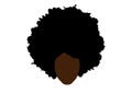 Curly afro hair, portrait African Woman , dark skin female face with ethnic traditional curly hair afro, cartoon style, hair style Royalty Free Stock Photo