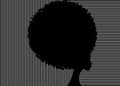 Curly afro hair, portrait African Women , dark skin female face with curly hair afro, silhouette ethnic traditional coiffure hair