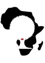 Portrait African Women , dark skin female face with hair afro and ethnic traditional curly, isolated , hair style concept