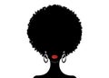 Portrait African Women , dark skin female face with hair afro and ethnic traditional curly, isolated , hair style concept Royalty Free Stock Photo