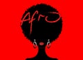 Portrait African Women , dark skin female face with hair afro and ethnic traditional curly, isolated , hair style concept Royalty Free Stock Photo