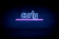 Curly - blue neon announcement signboard