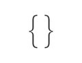 Curly brace, bracket, code icon. Vector illustration.