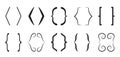 Curly brace set vector. Text brackets collection for messages, quotas