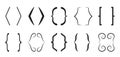 Curly brace set vector. Text brackets collection for messages, quotas