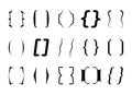 Curly brace set vector. Text brackets collection for messages, quotas