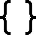 Curly braces, double symmetric brackets. Vector Typography symbols pair, frames for punctuation, maths, elements sign