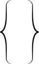 Curly braces, double symmetric brackets. Vector Typography symbols pair, frames for punctuation, maths, sign text quote