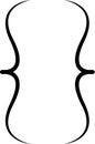 Curly braces, double symmetric brackets. Vector Typography symbols pair, frames for punctuation, maths, sign text quote
