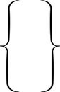Curly braces, double symmetric brackets. Vector Typography symbols pair, frames for punctuation, maths, sign text quote