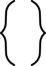 Curly braces, double symmetric brackets. Vector Typography symbols pair, frames for punctuation, maths, sign text quote