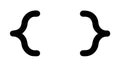 Curly Braces {} Icon Simple Minimal Line Art Drawing, vector design Generative AI