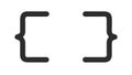 Curly Brackets Text Outline Vector Icon, vector design Generative AI Royalty Free Stock Photo