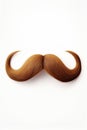 Curly brown mustache isolated on a white background Royalty Free Stock Photo
