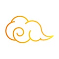 Curly cloud sky white background gradient style icon