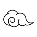 Curly cloud sky white background linear style icon