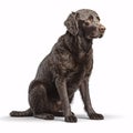 Curly-Coated Retriever breed dog isolated on white background Royalty Free Stock Photo