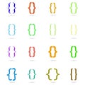 Curly colored bracket icon set Royalty Free Stock Photo