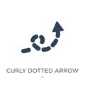 curly dotted arrow icon in trendy design style. curly dotted arrow icon isolated on white background. curly dotted arrow vector