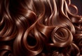 Curly Hair brown Wave . Natural Hair AI Generated