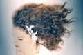 Curly hair elegant woman hairstyle Royalty Free Stock Photo