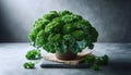 A curly kale microgreens bunch, Ai generated image Royalty Free Stock Photo