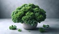 A curly kale microgreens bunch, Ai generated image Royalty Free Stock Photo