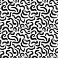 Curly lines vector hand drawn seamless pattern. Royalty Free Stock Photo