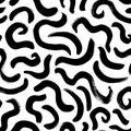 Curly lines vector hand drawn seamless pattern. Royalty Free Stock Photo