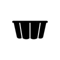 Curly Pudding mold. Silhouette icon of Fluted Cake Pan. Black simple illustration of cooking dish for baking dessert, pie, muffin Royalty Free Stock Photo