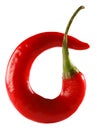 Curly red hot chilli chilies pepper