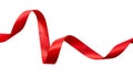 A curly red ribbon for Christmas banners Royalty Free Stock Photo