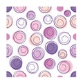 Curly swirl and polka dot pattern seamless vector template