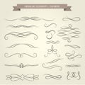 Curly vintage book vignettes, calligraphy dividers and separator Royalty Free Stock Photo