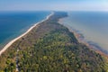 Curonian Spit from above, aerial view of the national park Royalty Free Stock Photo
